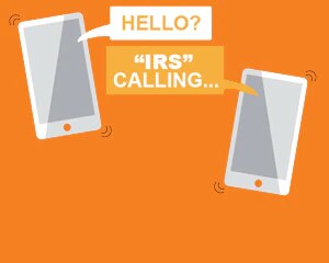 teléfonos celulares con llamadas entrantes del IRS