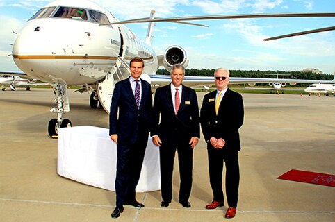 aviation finance crew with plane