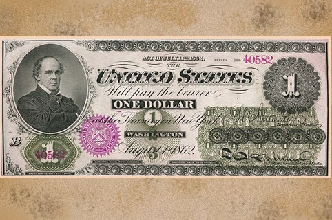 Billete de 1 dólar en 1862