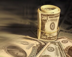 Large denomination bills rolled up