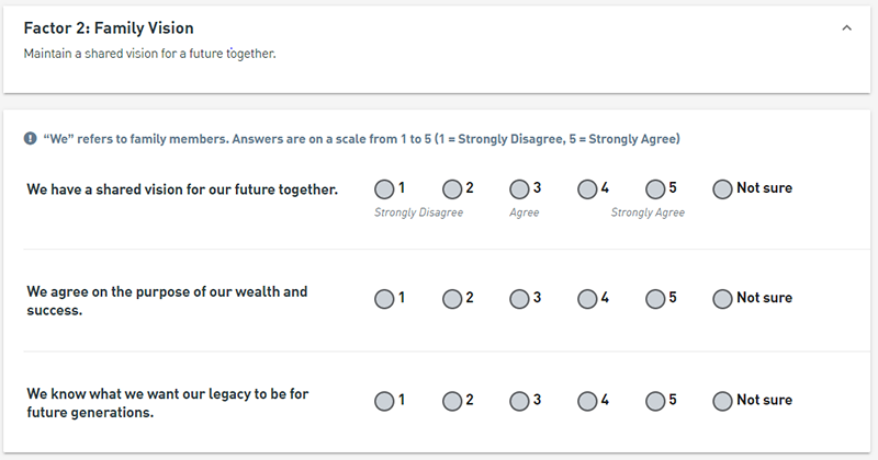 image of example survey questions