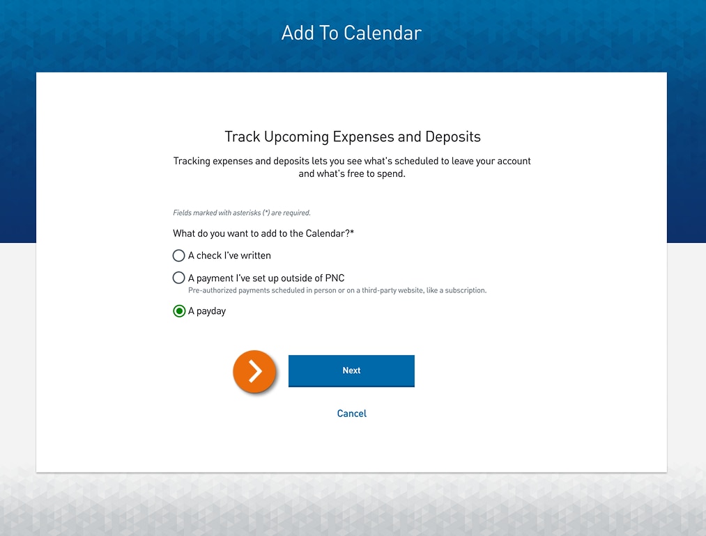 Screenshot of the Add To Calendar page with radio button selections for new Calendar items and the “Check I’ve written” button selected..