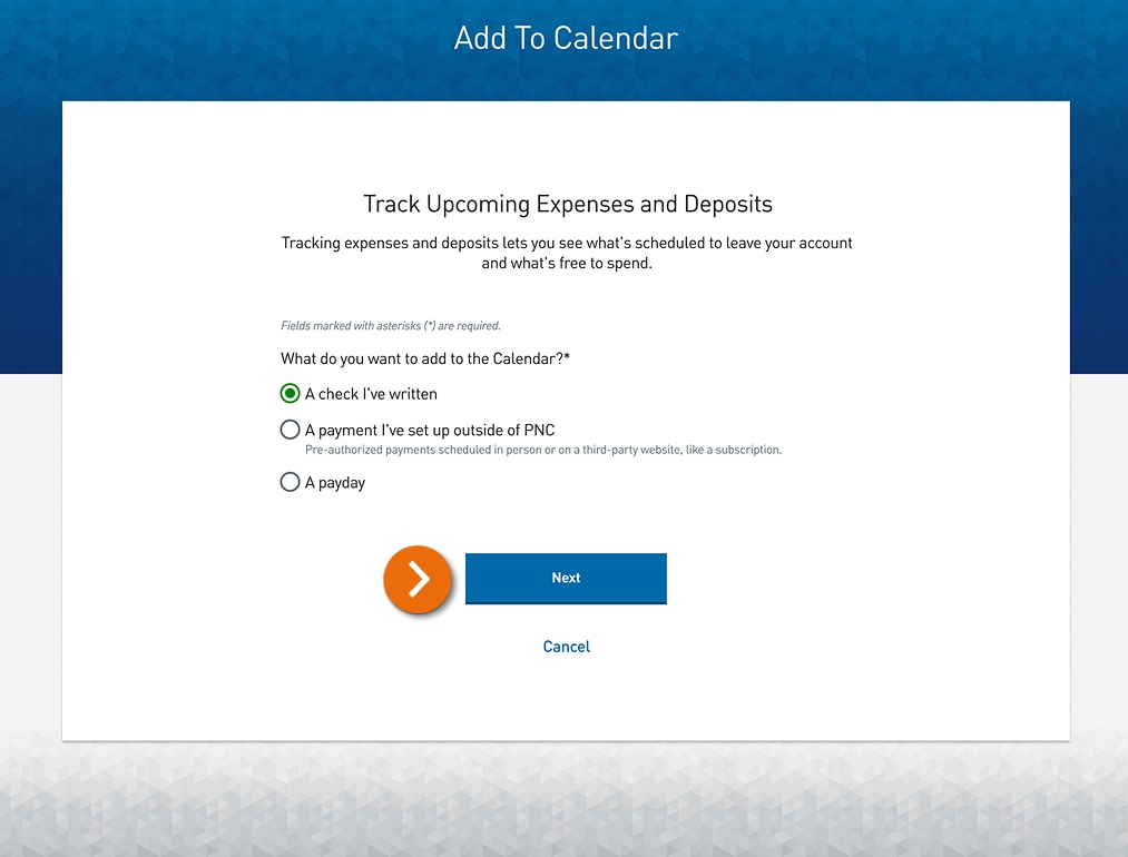 Screenshot of the Add To Calendar page with radio button selections for new Calendar items and the “Check I’ve written” button selected.
