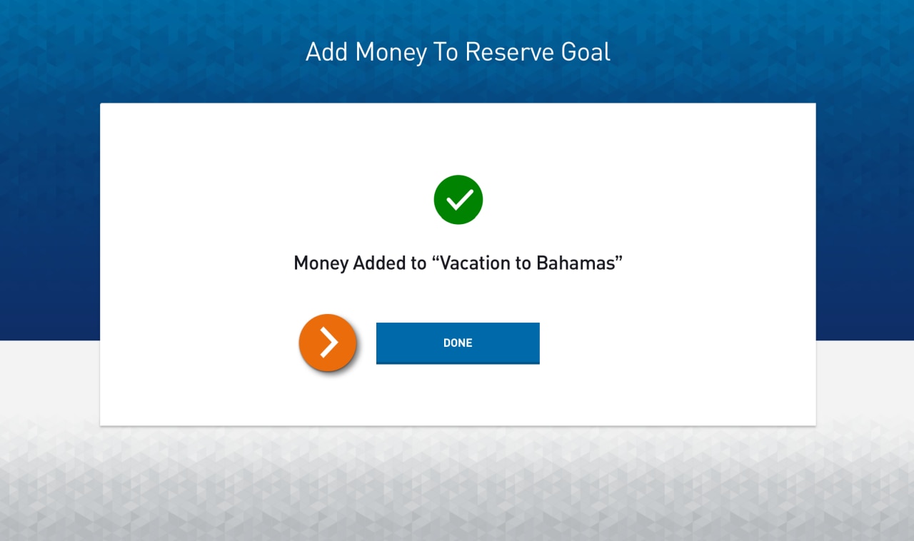 Screenshot of the confirmation page for the "transfer money to Goal" process.​