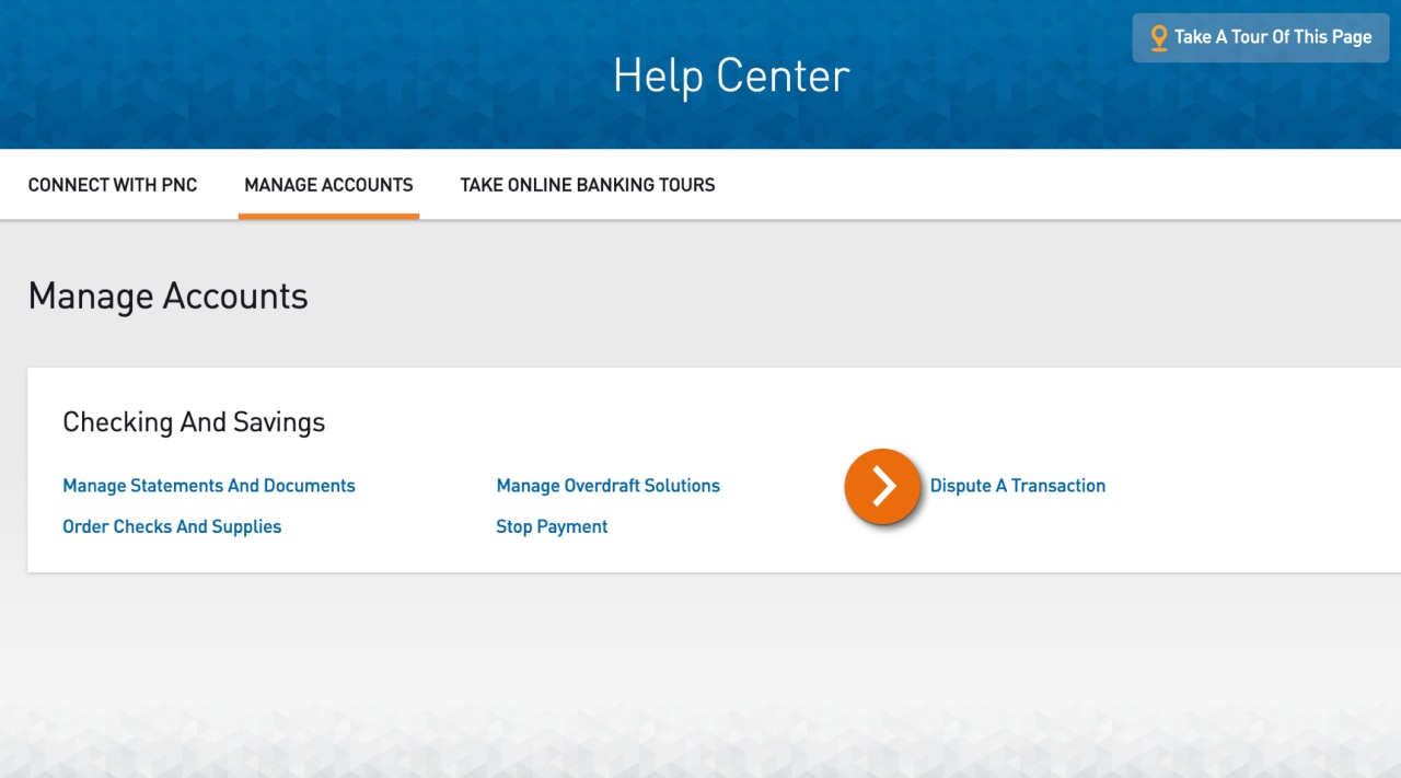 Screenshot of the Manage Accounts page within the Help Center​
