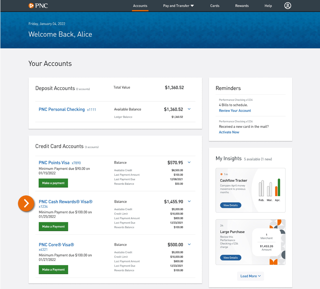Alt Text: Screenshot of Account Home Screen