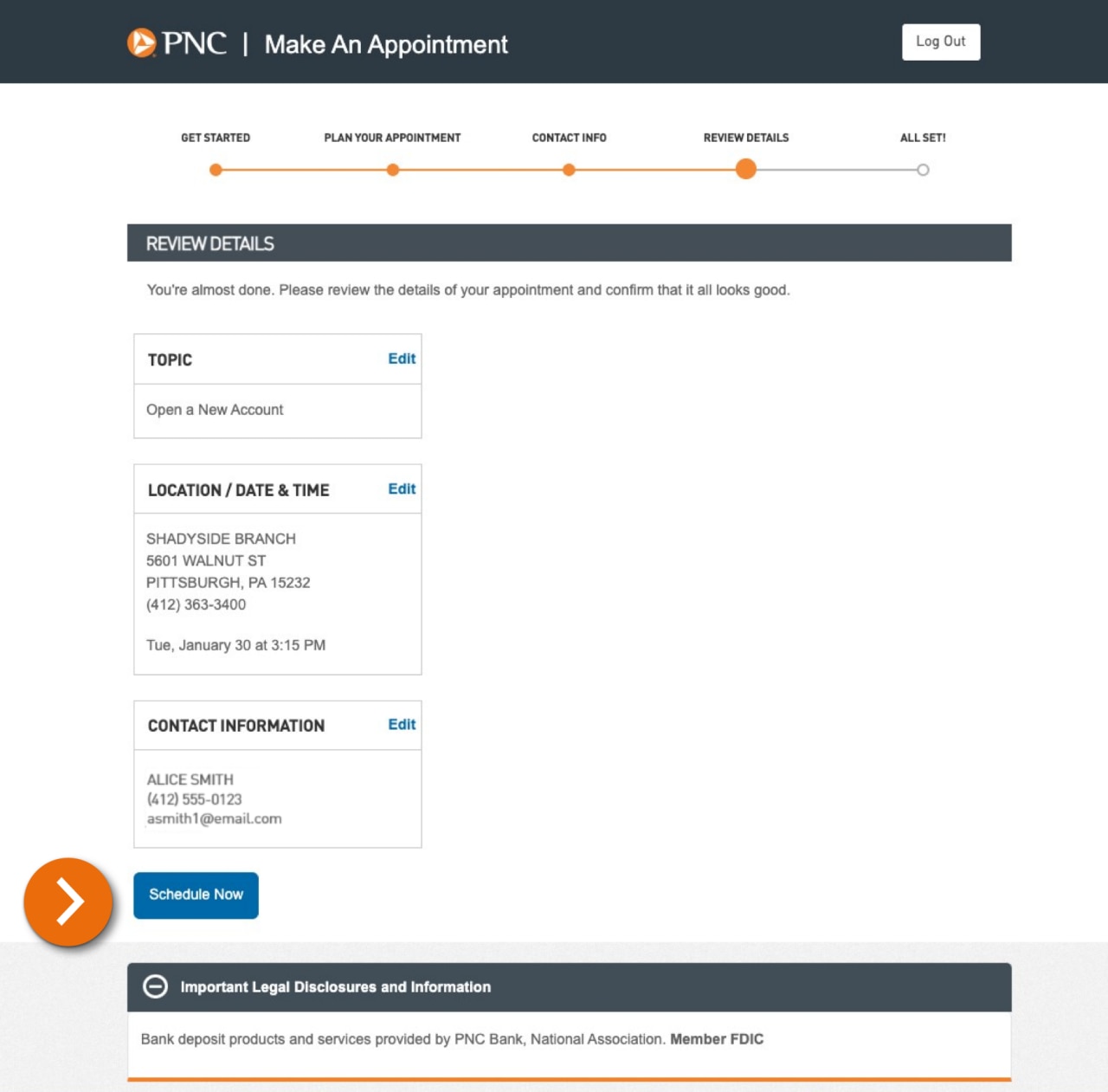 Screenshot of the review details page.