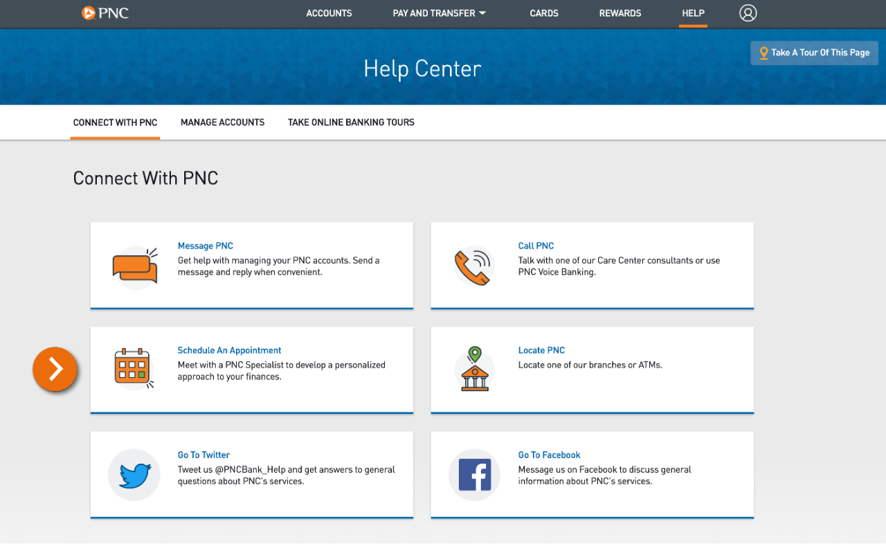 Screenshot of the Help Center page.