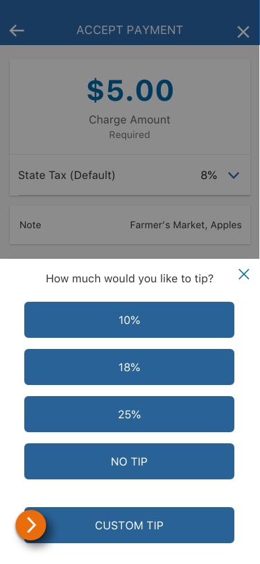 Image of the Accept Payment view in the PNC Mobile App with fields to input the transaction amount