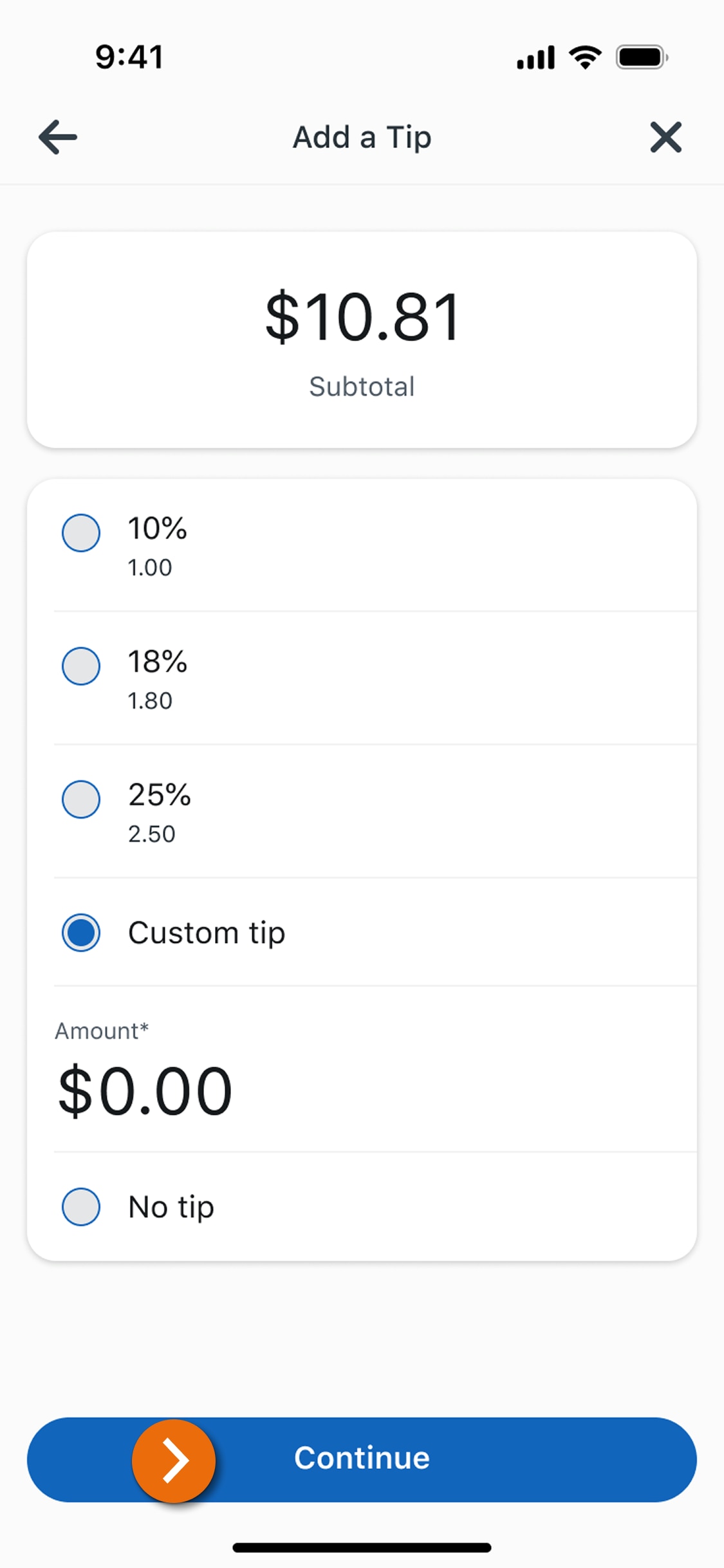 Image of the Accept Payment view in the PNC Mobile App with fields to input the transaction amount