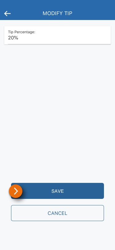 Image of the Modify Tips view in the PNC Mobile App. 