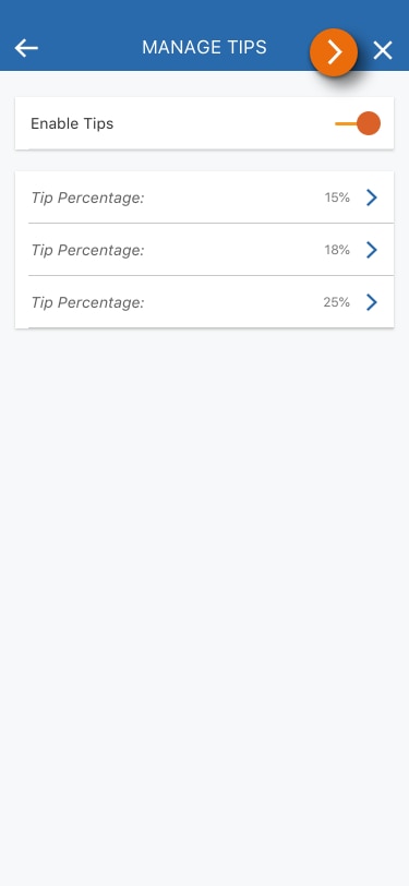 Image of the Manage Tips view in the PNC Mobile App. 