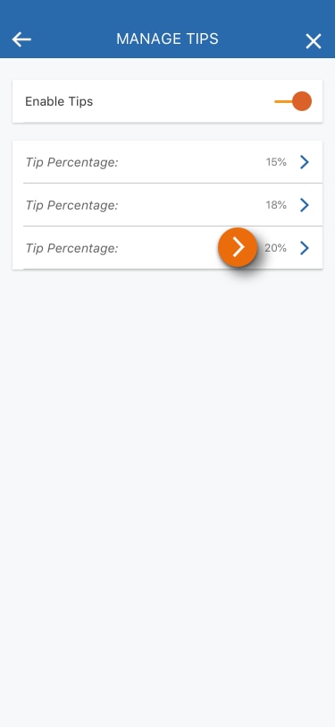 Image of the Manage Tips view in the PNC Mobile App. 