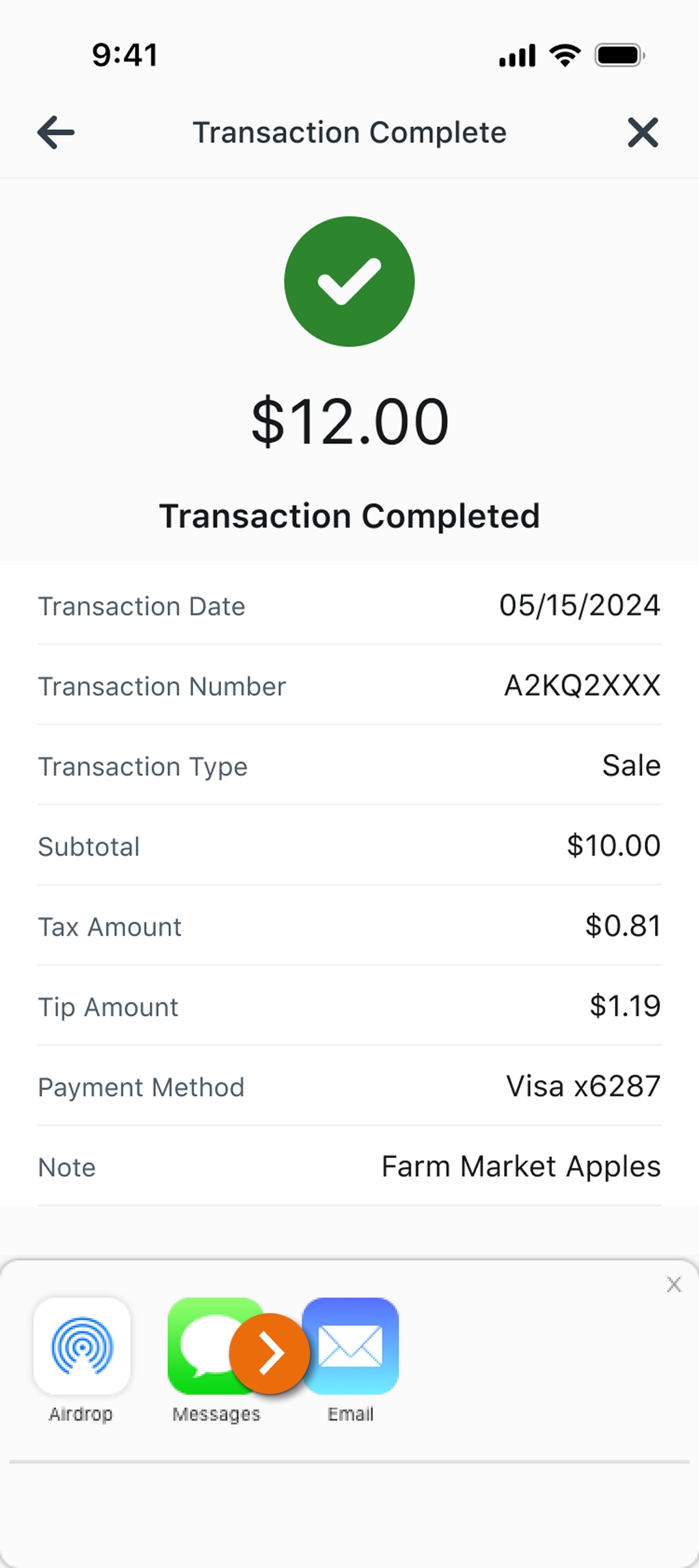 Image of the Transaction Details view in the PNC Mobile App. 