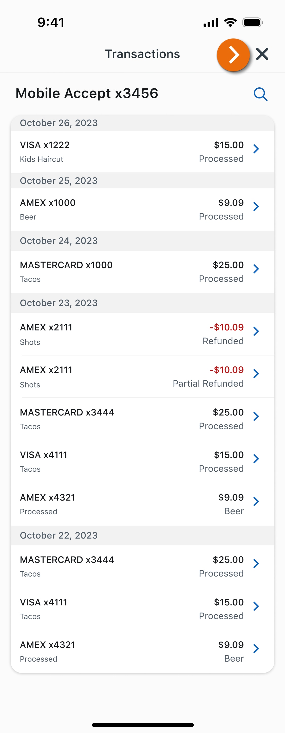 Image of the Transaction History view in the PNC Mobile App. The voided transaction will not display. 