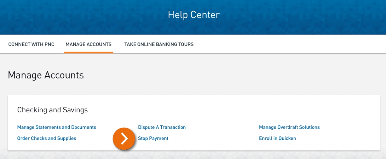 Screenshot of the Help Center page​