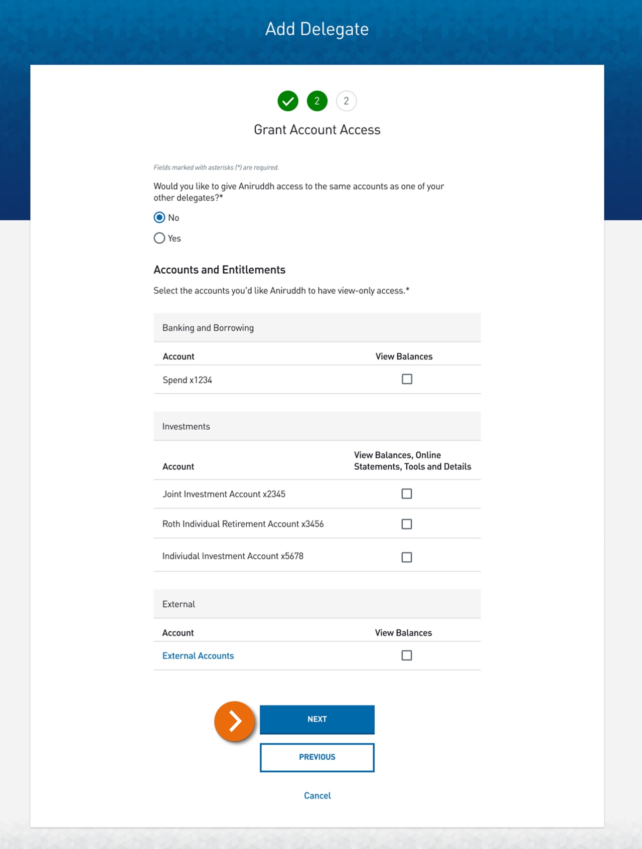 Screenshot of the Security and Access page.
