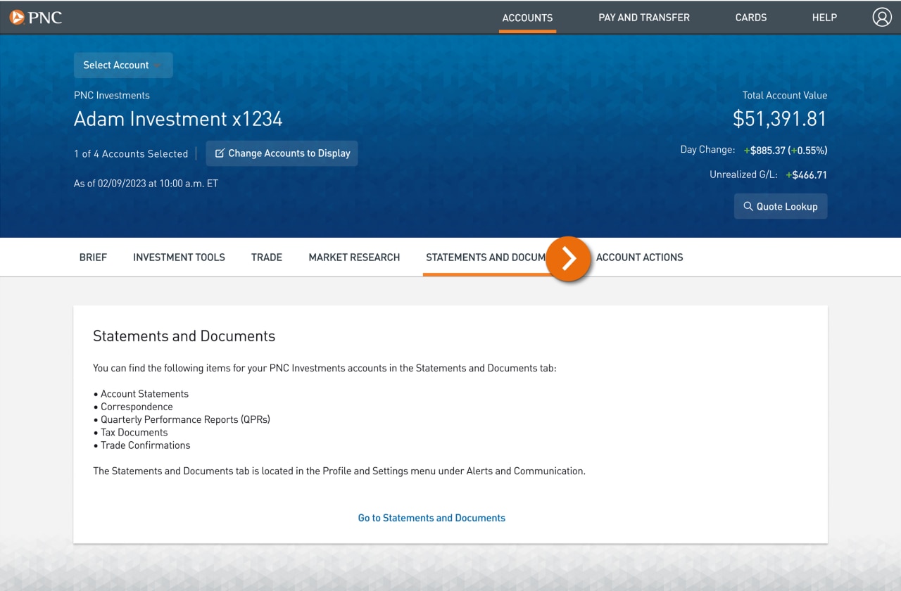 Screenshot of the Documents page.