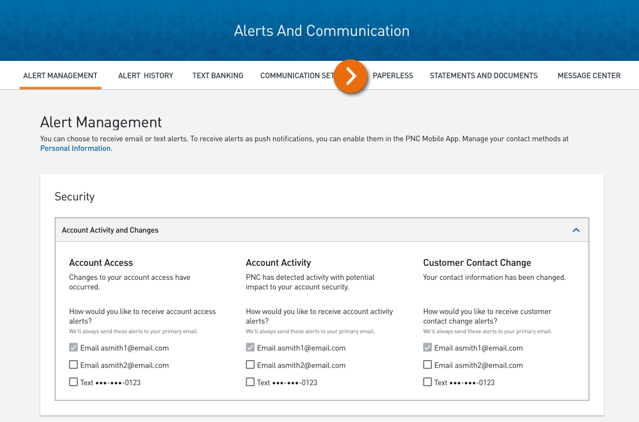 Screenshot of the Alert Management screen.