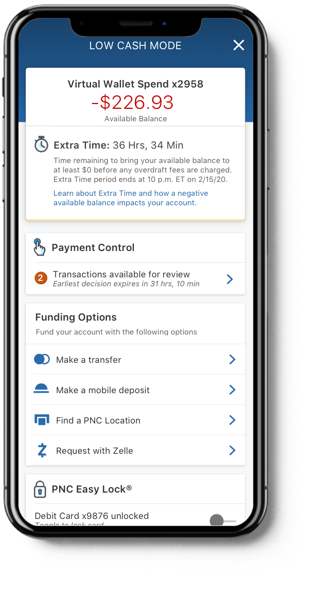 mobile app showing account screen