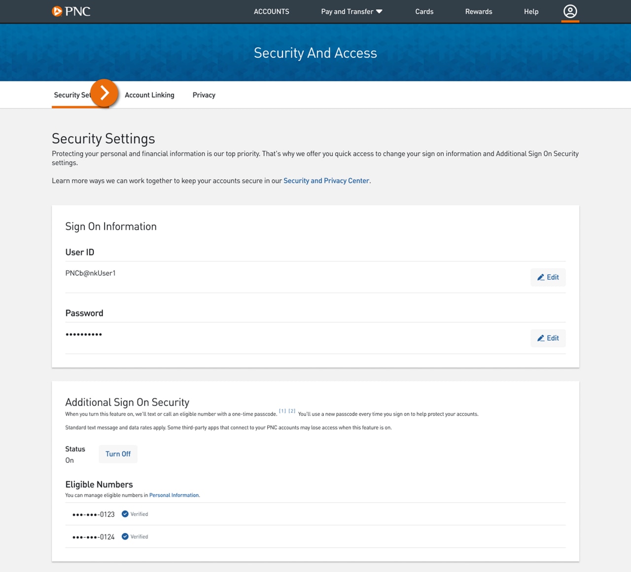 Screenshot of Authorized Users tab within Security and Access page.