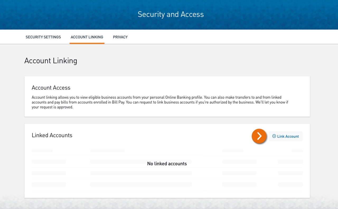 Screenshot of Account Linking screen.