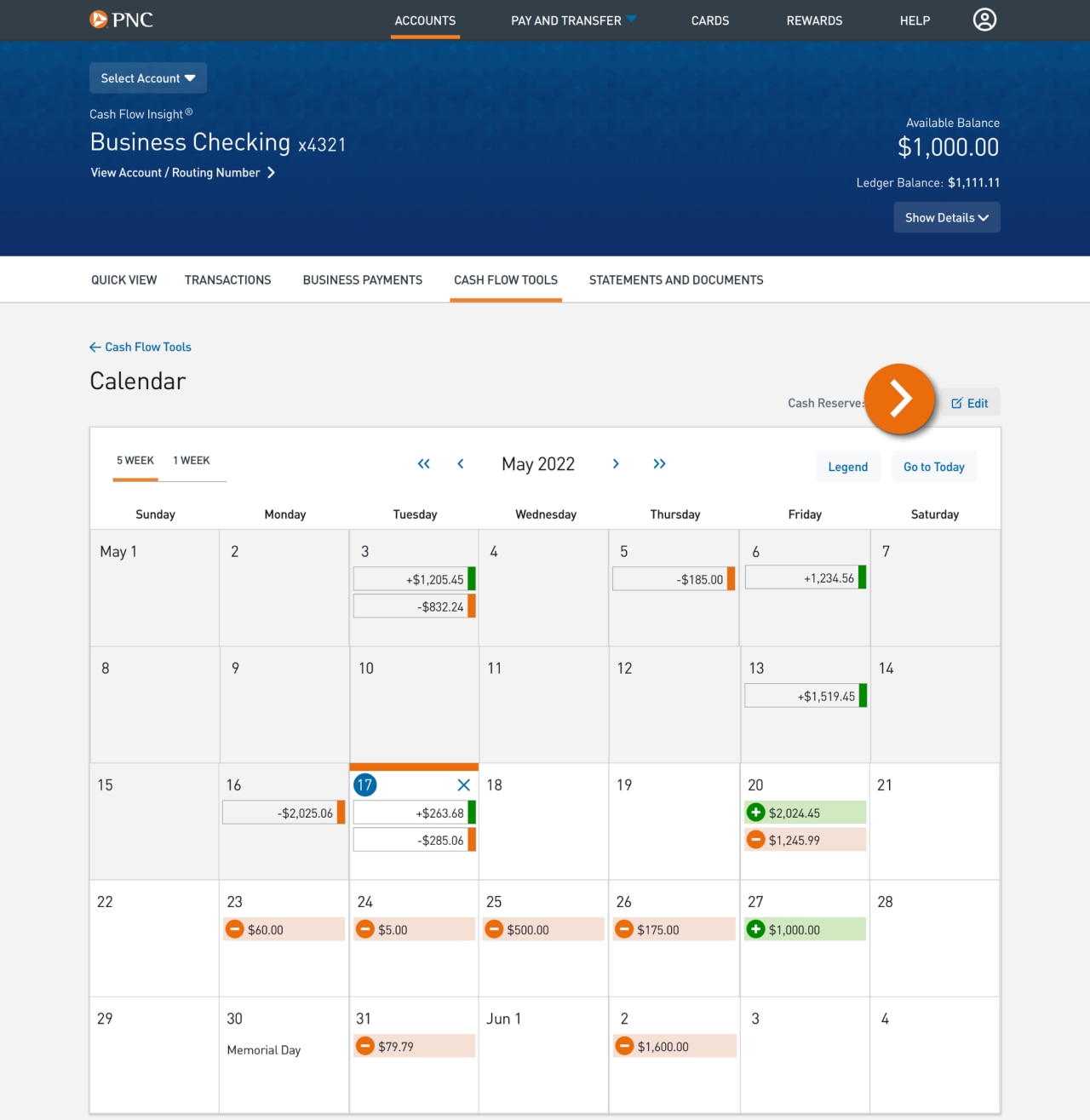 Sreenshot of the Calendar landing page.