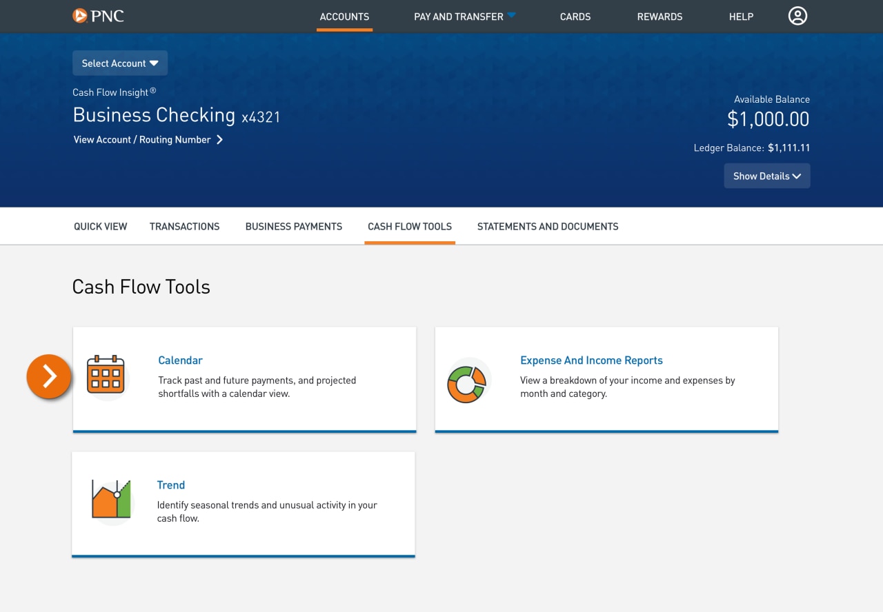 Screenshot of Cash Flow Tools landing page.