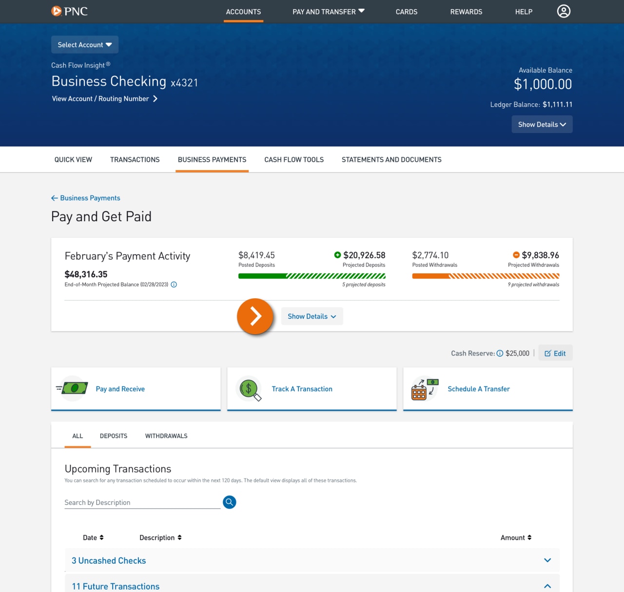 Screenshot of Pay and Get Paid landing page.