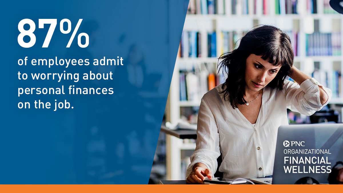 87% of employees admit to worrying about personal finances on the job.