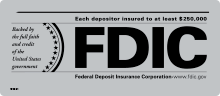 Each Deposit is insured $250,000, Federal Deposit Insurance Corporation