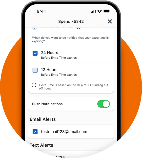 iphone displaying alert options for low cash mode in the pnc mobile app