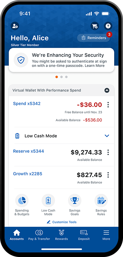 iphone displaying the account summary screen of the pnc mobile app