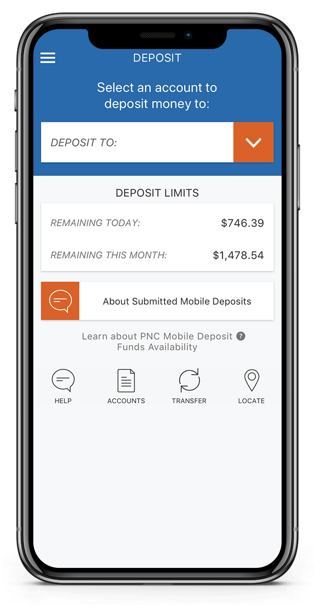 Select an account to deposit money to