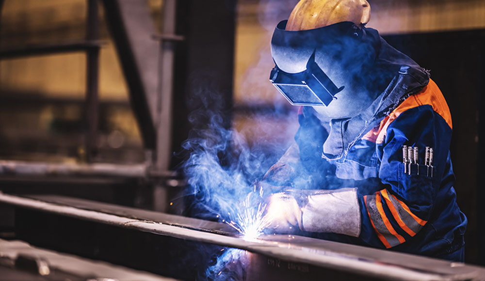 Weldfast UK employee welding