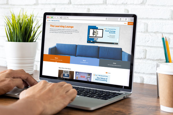 Learning lounge on a laptop