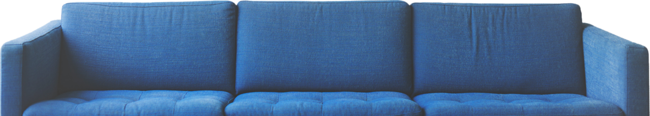 sofá de la sala de aprendizaje azul