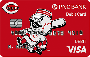 Tarjeta de débito Visa de PNC, diseño de los Cincinnati Reds