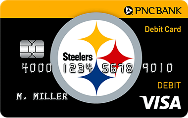Tarjeta de débito PNC Visa, diseño de los Steelers