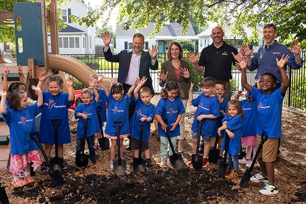 Ground breaking event for a new nature based play and learning space in Dayton, OH.